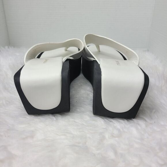 Frame Le Ocean Womens Sandals Size 7 Modern Chunky Wedge Platform Thong Shoes - Picture 4 of 10